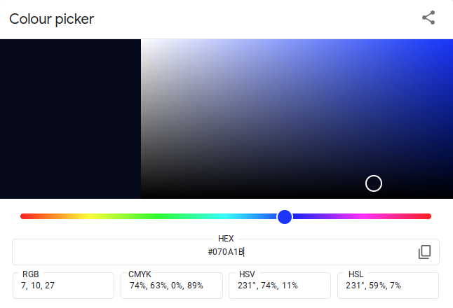 Google color picker blue