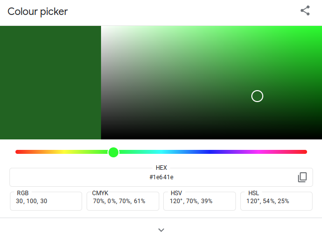 Dark green color in HTML color picker