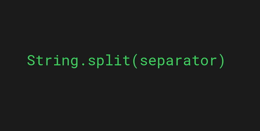 String.split method called on a custom separator as an argument