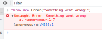 New error thrown in JS console