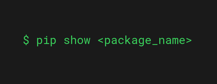 Pip show package name commanb